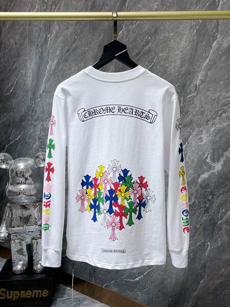 Camiseta de algodão transfronteiriço Chrome Heart Crown Camiseta de algodão transfronteiriço para homens e mulheres