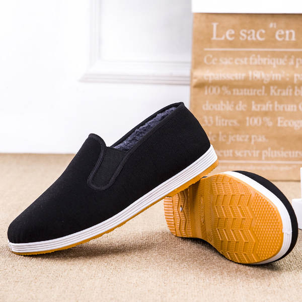 Sapatos de inverno para homens Pequim velhos sapatos de algodão preto de algodão
