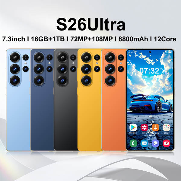 Novo celular inteligente transfronteiriço S26 Ultra com caneta integrada com suporte total à Internet para distribuição por atacado