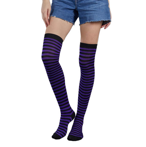 Meias Longas Femininas Azul e Branco
