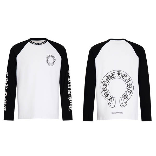T-shirt correto cross-border Chrome Heart de alta qualidade dupla de algodão puro para homens e mulheres