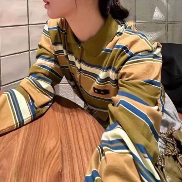 T-Shirt de 24 miu da Polônia do irmão do rei da origem da mesma linha de mangas compridas para homens e mulheres da mesma roupa
