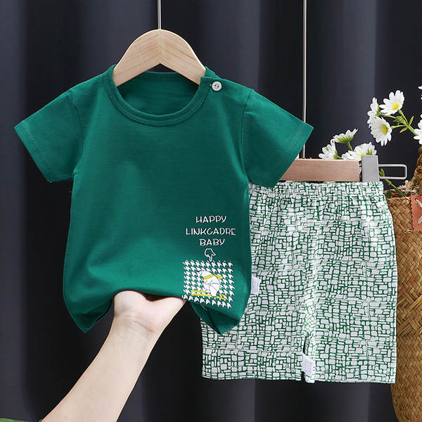 Conjunto de verão infantil de algodão