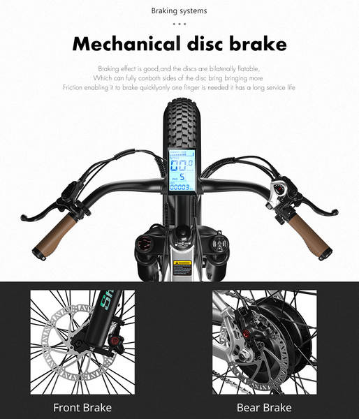 26 polegadas 3.0 elétrico de lítio dianteiro e traseiro motor duplo 500W7 velocidade 36kg de discos de óleo travagem de corte de energia de choque frontal fork