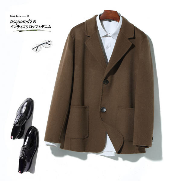 Casaco de lã masculino curto