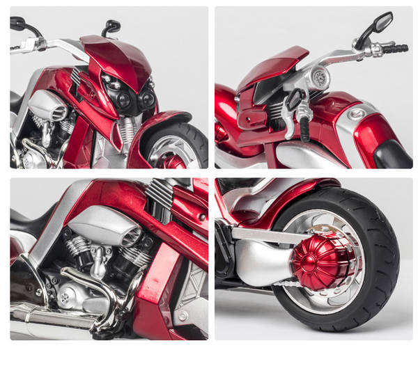 Modelos de automóveis de alumínio 1:12 Yamaha Tirana Motorcycle Voz com brinquedos de luzes de brinquedos de automóveis de música
