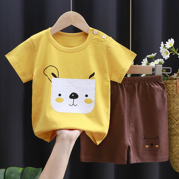 Conjunto de verão infantil de algodão