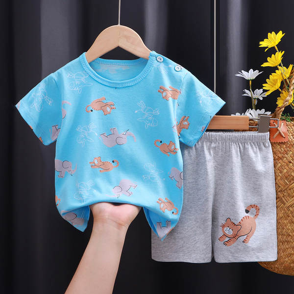 Conjunto de verão infantil de algodão