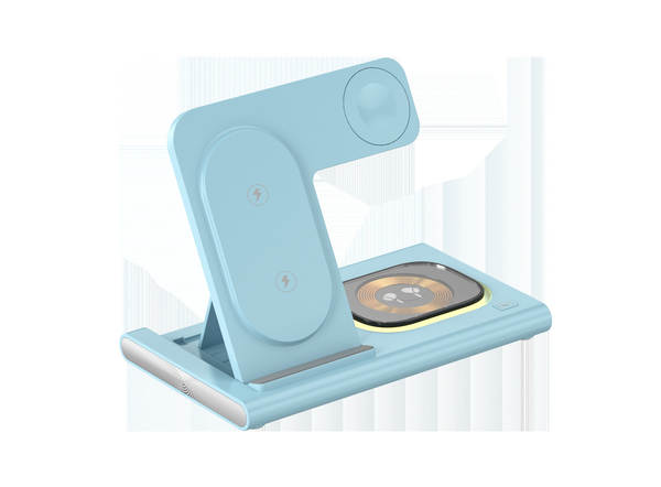 Carregador sem fio transfronteiriço de três em um Carregador sem fio duplo para carregamento rápido para Apple/Samsung