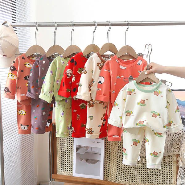 Conjunto de pijama para crianças de primavera