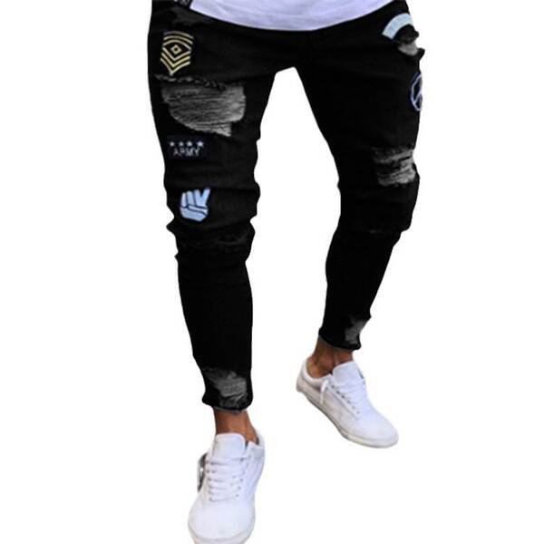 Jeans masculinoswisheBay Pequenos Pés Quente Venda de Calças masculinasJeans 4X Bandeira Transfronteiriça LS