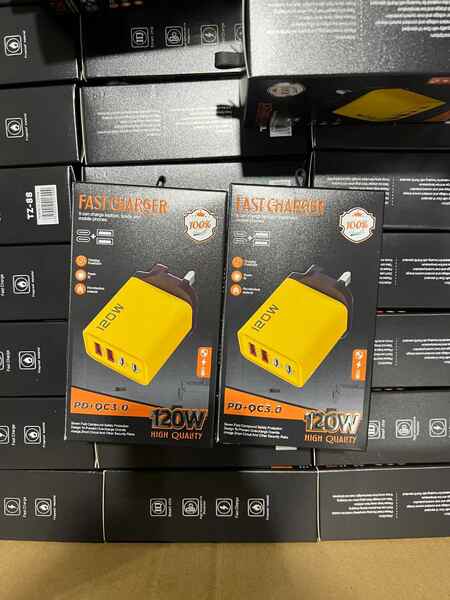120W Duplo PD + Duplo Carregador USB 5V2A12W para Apple Huawei Smartphone Duplo Tipo Cabeça de Carregador