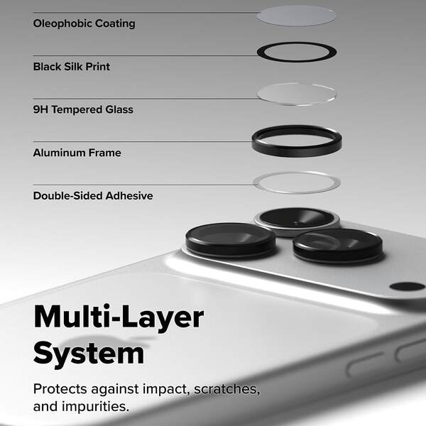 Filme de vidro estilizado para iPhone 17 Pro Max, proteção de tela de alumínio com 1 pedaço