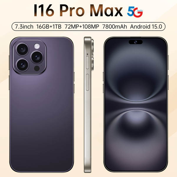 Novo smartphone I16 Pro Max16+1T de 7,3 polegadas para Android 15