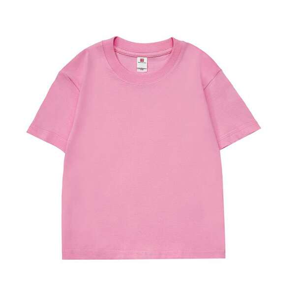 Camiseta de algodão puro para crianças 220 gramas de algodão personalizado padrão de logotipo para crianças vestido de verão para o comércio exterior