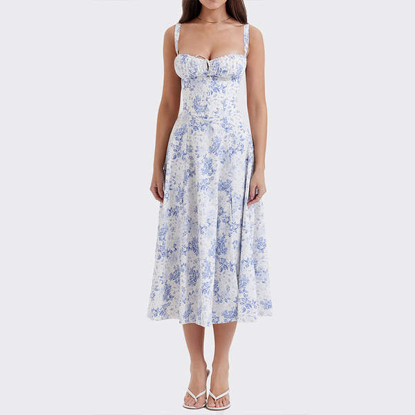 2026 Verão Novo Transfronteiriço Europeu e Americano Roupa de Mulher de Comércio Exterior Roupa de Mulher Francesa de vestido sem mangas