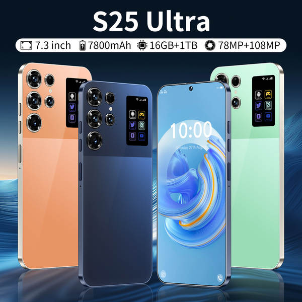 Transfronteiriço S25 ultra 3 + 16 incell perfuração inteligente de tela grande unidade 4G rede de comércio exterior celular