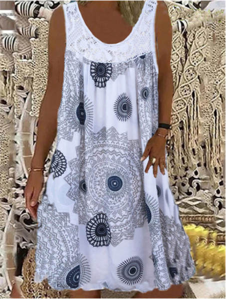 2026 Novo modelo europeu-americano de senhoras impressas digitais de ombro a ombro sexy pendurado relaxação vestido vestido Race vestido casual