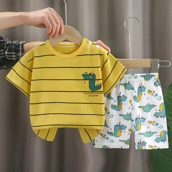 Conjunto de verão infantil de algodão