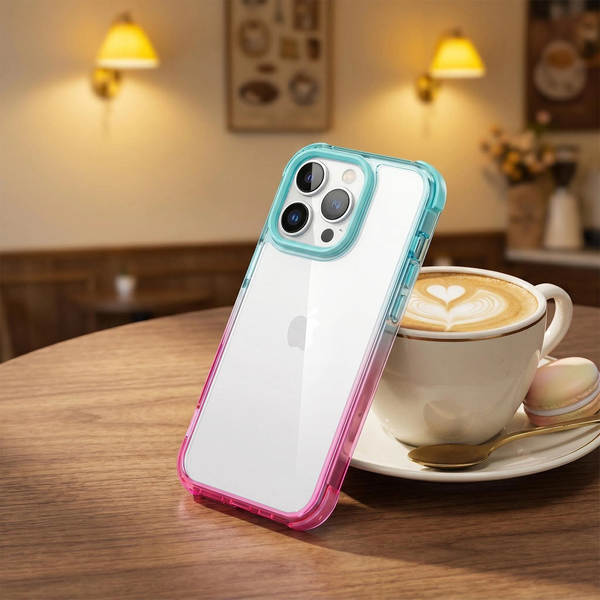 Aplicável à Apple 17 Cell Phone Shell colorido gradual tpe iphone17promax Shell duro transparente 17pro triunfo