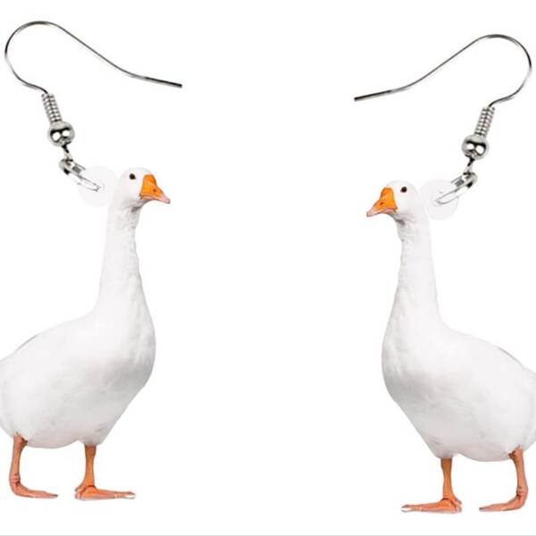 Criativo engraçado acrílico impressão de animais orelhas bonito pato pato morcego leite de vaca pendurado orelhas de galinha