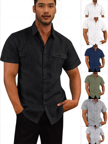 T-shirt masculino de verão de 2025 com mangas curtas e flexíveis 7 cores