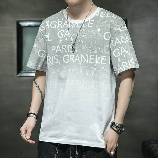 Camiseta masculina de algodão curta