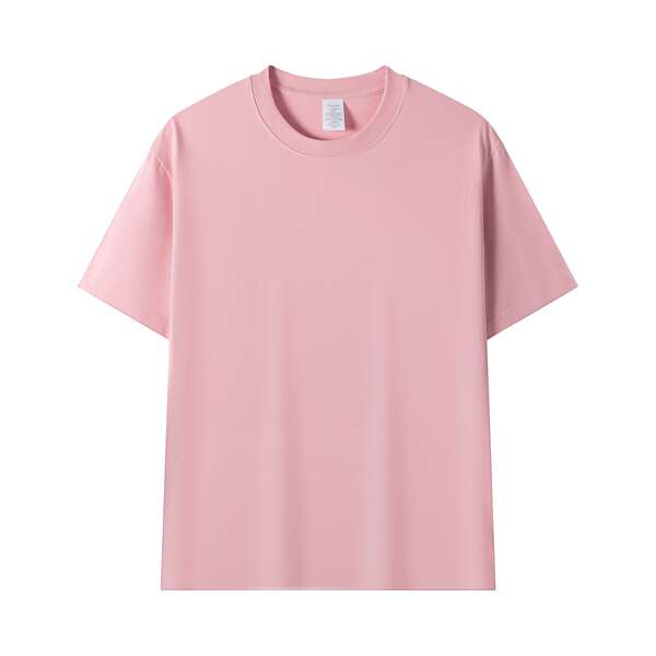 Americano de 230 gramas de peso de algodão puro sem costura de barril de tecido de mangas curtas T-shirts de cor limpa de cor limpa de camisa branca embrulhada