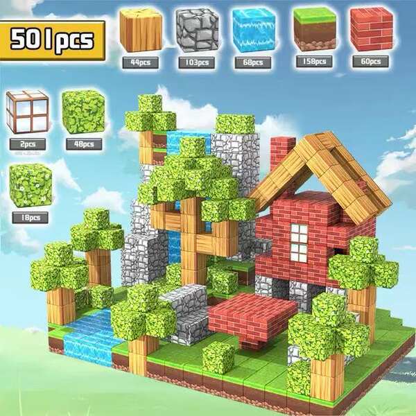 Amazon Magnetic Buiding Cubes Brinquedos de Construção Magnética