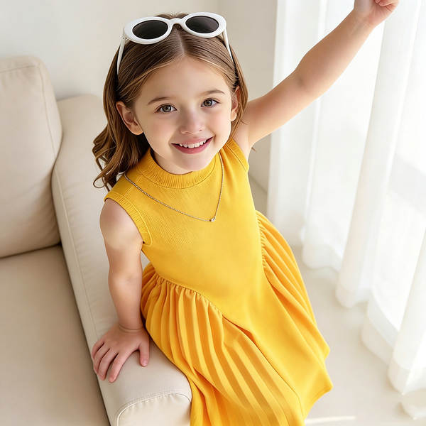 Mulheres transfronteiriças vestido de verão estilo europeu e americano de alta qualidade penteado recebendo cintura sem mangas vestido de vestido + colar