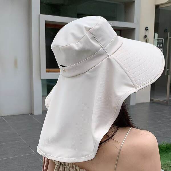 2025 Novo modelo de verão pode ser usado para a cauda do cavalo chapéu de proteção solar do pescoço do pescador chapéu de proteção solar da mulher