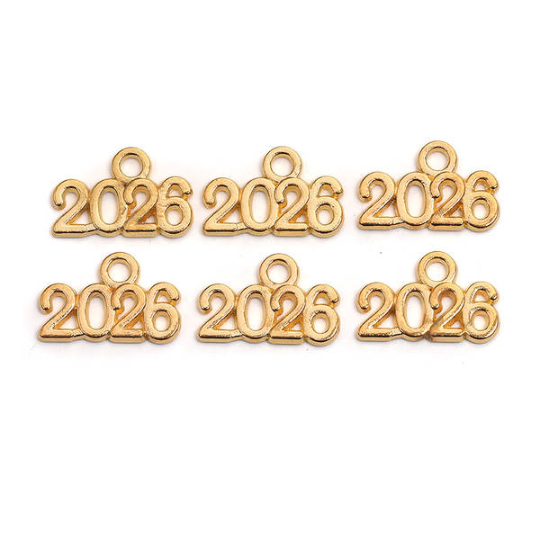 Fabricante de vendas diretas de acessórios de jóias DIY Número Suspensão 2025 2026 2027 9x14mm