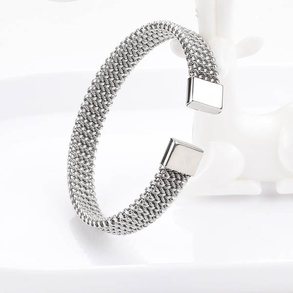 Pulseira de Aço com Detalhe em Ouro 18k