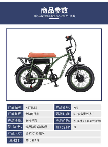 2000W bicicleta de neve elétrica para a frente e para trás para reduzir a velocidade de mudança de gordura no exterior para a praia de areia para a montanha