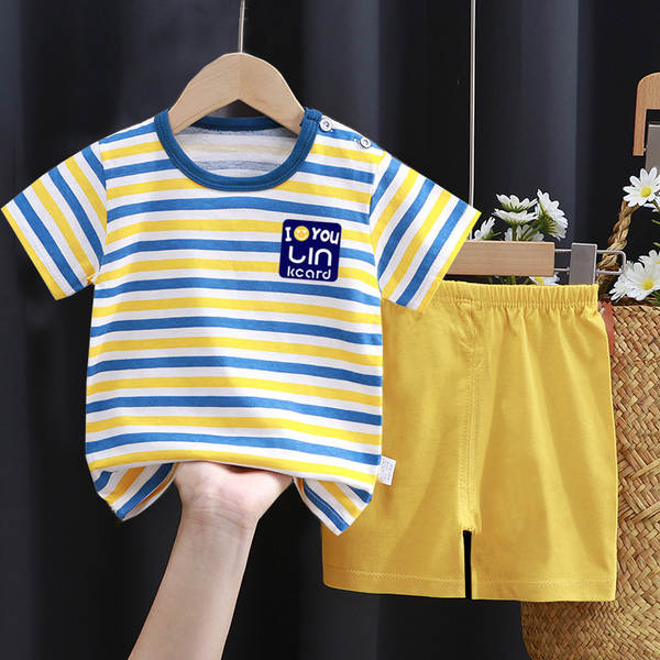 Conjunto de verão infantil de algodão