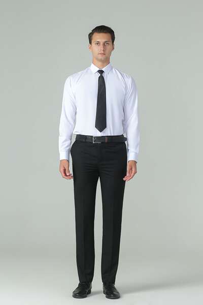 Exportação de camisa branca profissional masculina de alta sensibilidade de negócios camisa de luvas compridas masculina puramente artesanal atacado um penteado