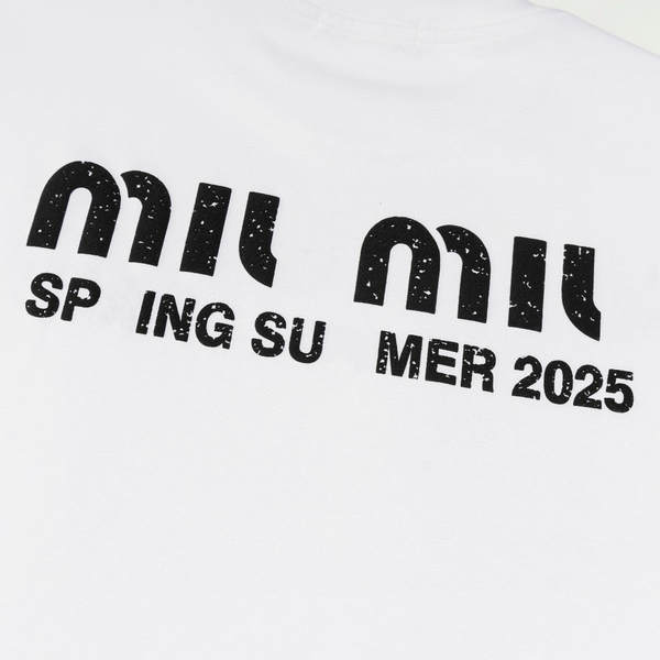 Versão correta do novo modelo de verão MIU Mouse Rede vermelha de letras impressas de cor-de-rosa cor-de-rosa homens e mulheres T-shirt de mangas curtas
