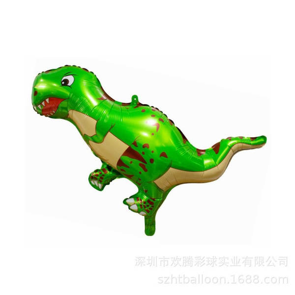 Dinossauro série inteira coroa dinossauro desenho animado verde dinossauro floresta festa de decoração atmosfera de balão de alumínio para atacado