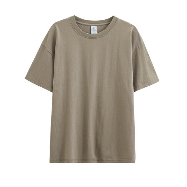Novo peso pesado de 230 gramas algodão puro branco pano de pano curto T-shirt feminino folheto semi-lençado camiseta masculina por atacado