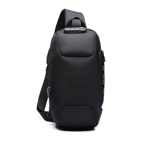 OZUKO Saco de peito masculino sensível à inclinação avançado Saco de esporte à prova d'água Multifuncional para viagens e saídas