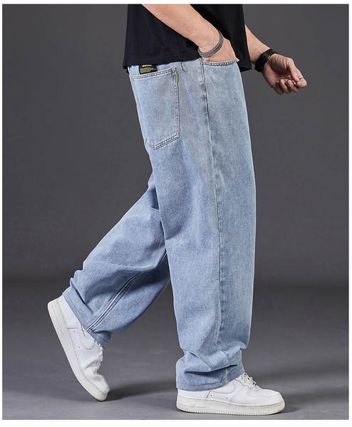 Jovens de meia-idade relaxante e relaxante calças homens trabalhando moinho sujo resistente a sujidade gordo pequeno jeans homem