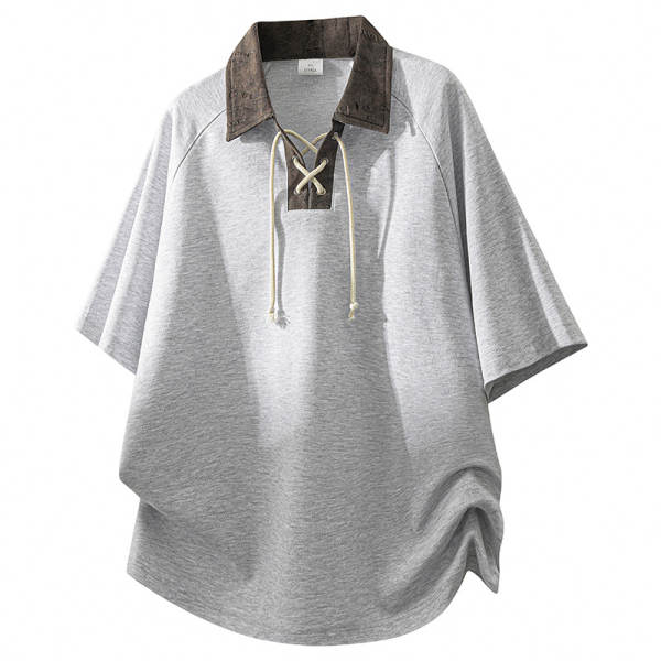 T-shirt masculino de primavera-verão para homens com duas camisetas masculinas