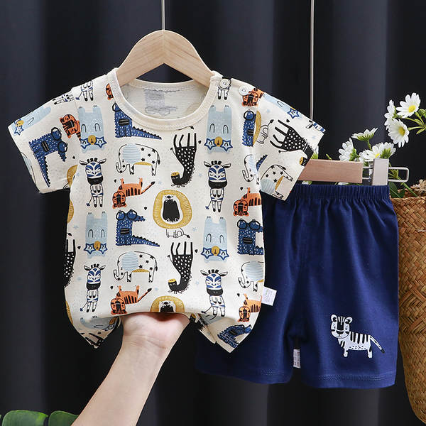 Conjunto de verão infantil de algodão