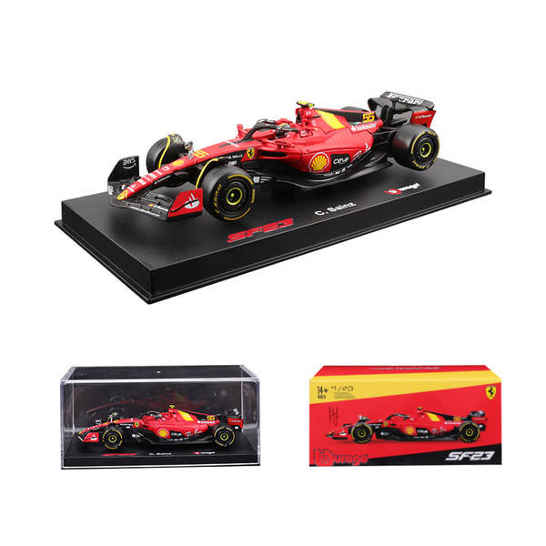 2023 Peugeot 1:43 Ferrari F1 Modelo SF23 Carro de corrida de metal Simulador de brinquedo Modelo Carro de liga Homem