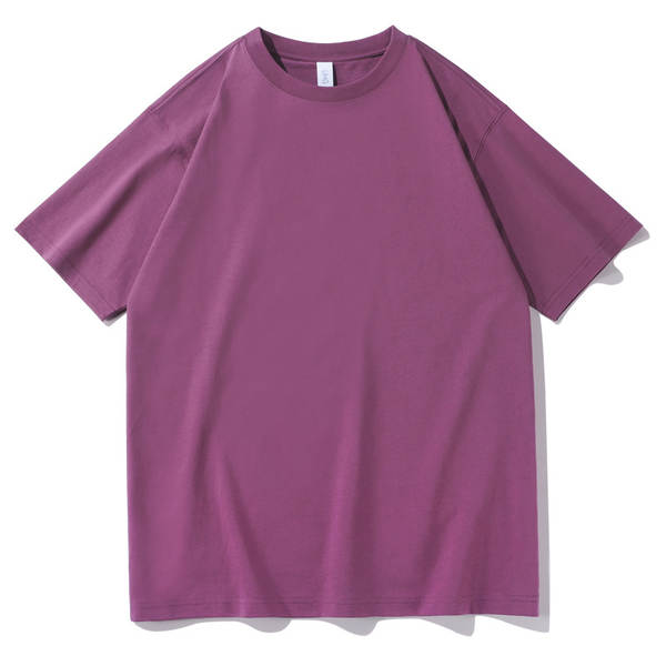 T-shirt de algodão puro para homens de peso pesado de 230 g de pulso diário para homens de pulso curto