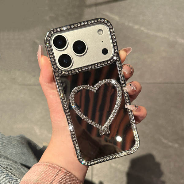 Padrão de espelho de amor para celular Samsung S26 Ultra Shell S25plus Water Drill S24 Super Fire Model S23+