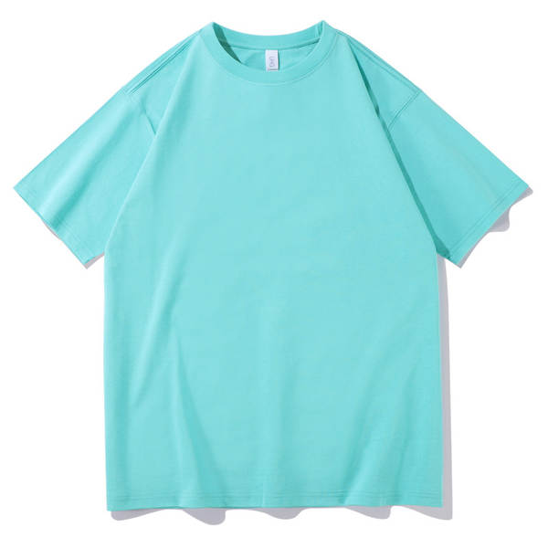 T-shirt de algodão puro para homens de peso pesado de 230 g de pulso diário para homens de pulso curto