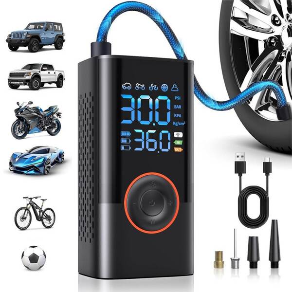 Bomba de ar portátil transfronteiriça mini bicicleta pneu elétrico lâmpada de ar carregado à mão carregamento de dois veículos carregado com ar