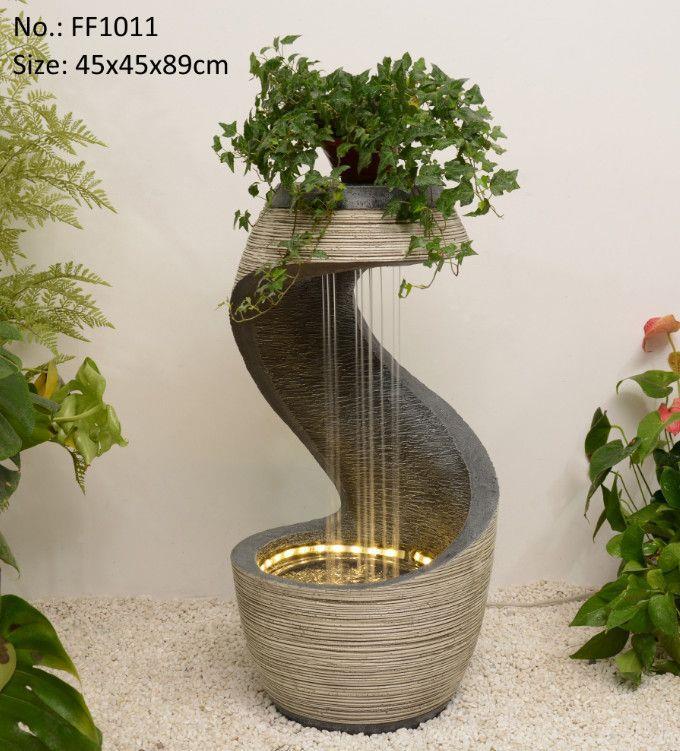 Fonte de água de luxo de estilo europeu moderno sala de estar decoração de paisagem de água circular porta-malas de aterrissagem de humidificador