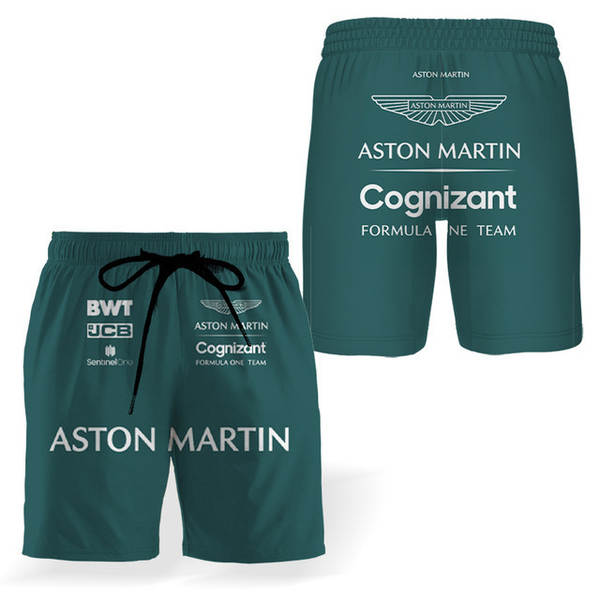2025 Nova equipe de Fórmula 1 Aston Martin Calças curtas de verão para pilotos de equação de areia calças de praia